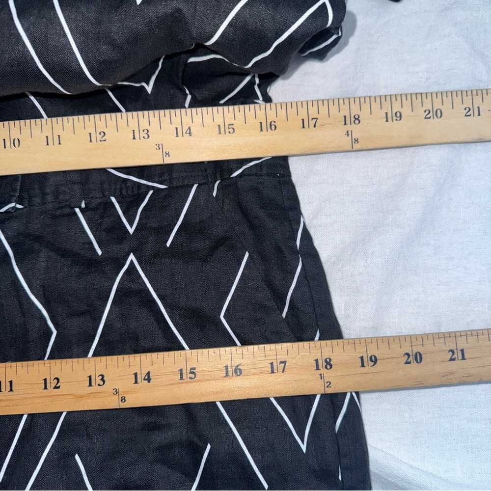 Equipment Valerie Black and White Linen Playsuit Romper Patterned Casual #cc - Picture 7 of 11